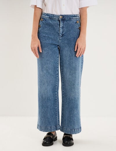 Jean large &agrave; pont denim triple stone femme