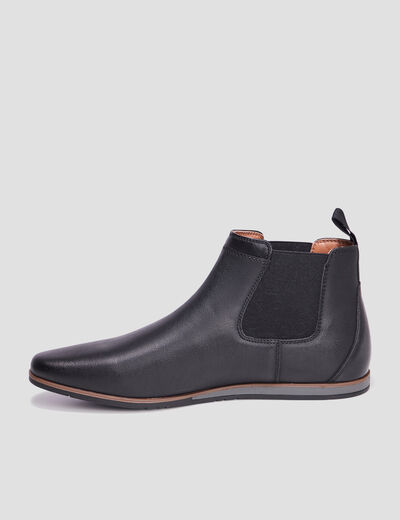 Boots chelsea plates noir homme