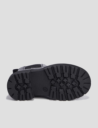 Bottines chelsea crantées bout rond noir fille