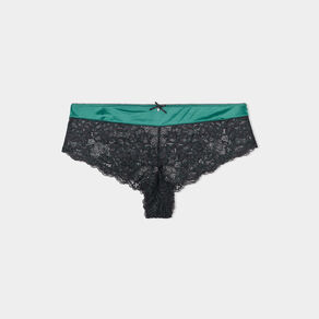 shorty en micro dentelle vert fonce femme Shorty en micro dentelle vert foncé femme
