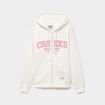 Sweat zipp&eacute; &agrave; capuche blanc femme