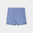 Bas de pyjama short détails dentelle bleu gris femme