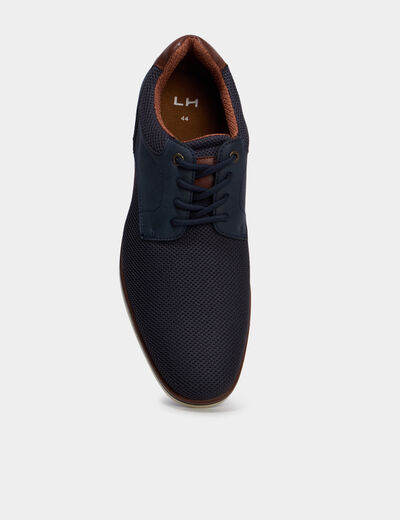 Derbies &agrave; lacets bout rond bleu marine homme