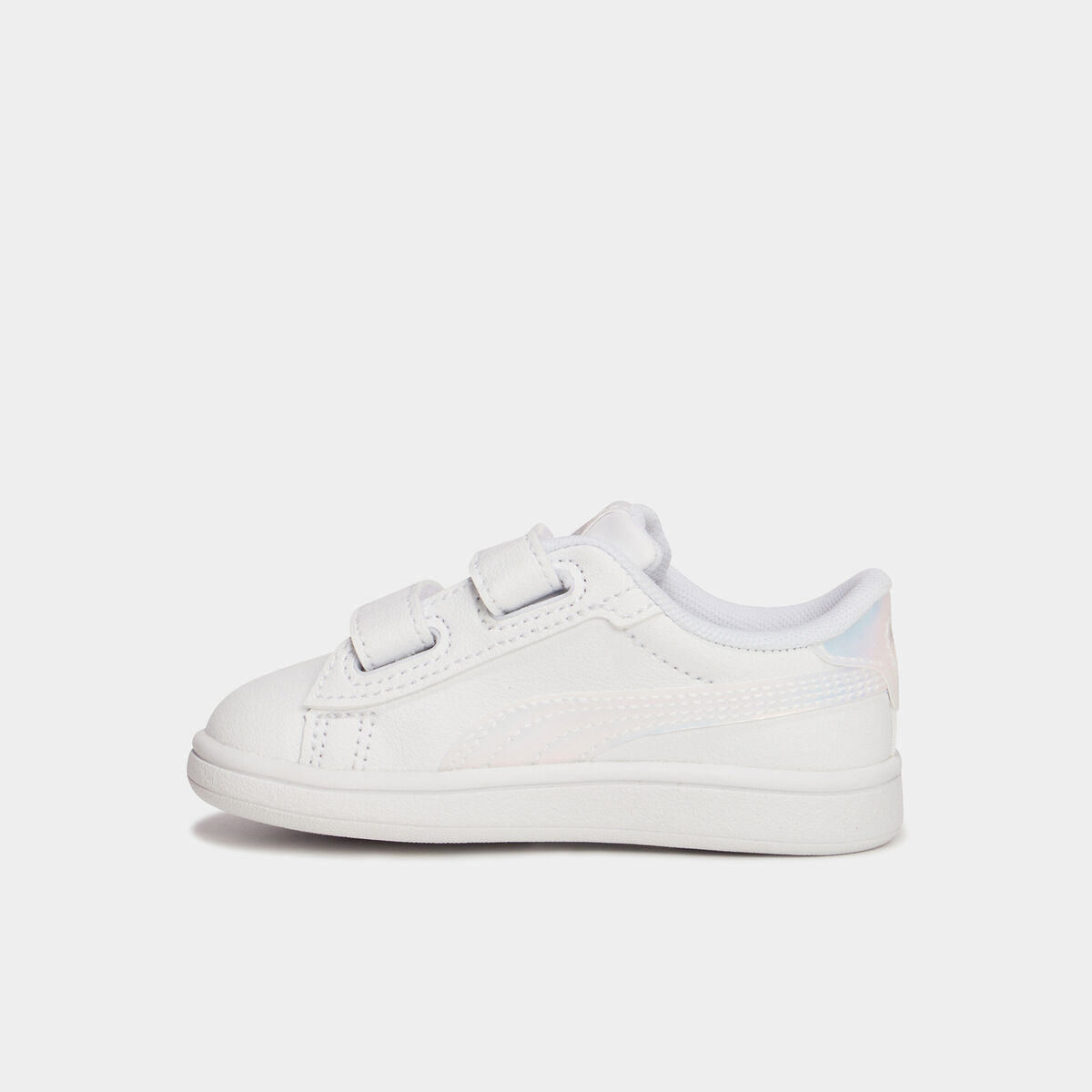 Tennis basses à scratchs Puma Smash blanc bébé fille
