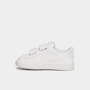 Tennis basses à scratchs Puma Smash blanc bébé fille