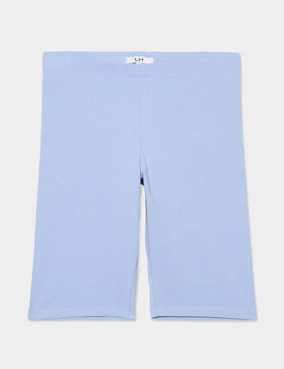 Legging court cycliste ajusté bleu clair femme