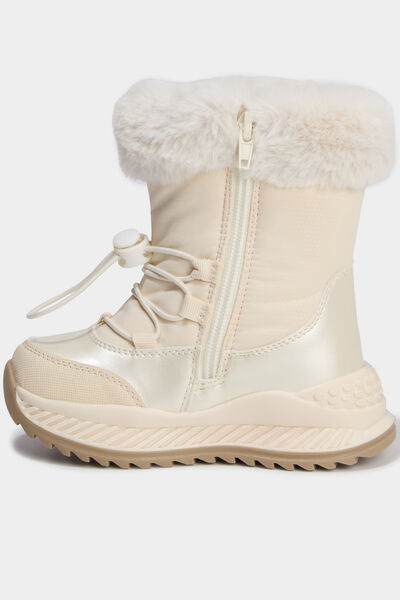 Bottes fourr&eacute;es avec d&eacute;tails perles creme fille