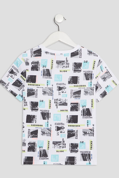 T-shirt manches courtes blanc garçon
