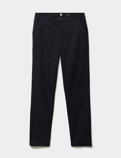 Pantalon chino droit extensible noir homme