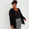 Gilet manches longues col cascade noir femme grande taille