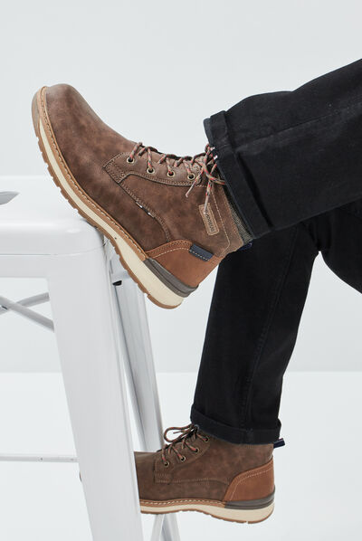 Bottines à lacets Trappeur marron homme
