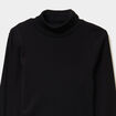 T-shirt coton col roul&eacute; manches longues noir gar&ccedil;on