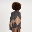 Pull col rond oversize en maille laine gris moyen femme