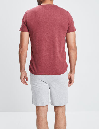 Ensemble pyjama 2 pièces bordeaux homme