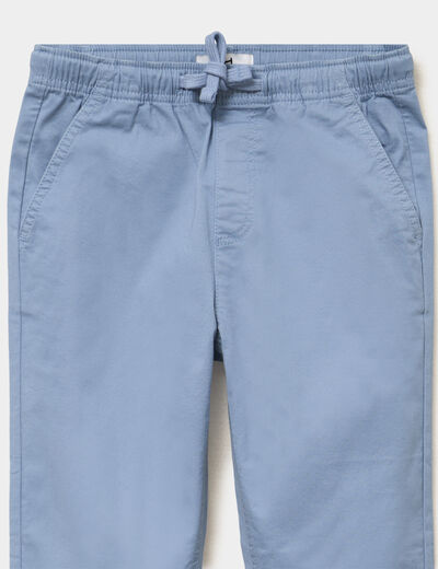 Pantalon chino droit taille ajustable bleu gris gar&ccedil;on