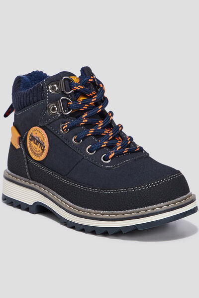 Bottines à lacets bleu marine garçon