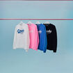 Sweat molleton col rond manches longues bleu fonc&eacute; femme