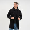 Manteau mi-long 3 en 1 &agrave; capuche noir homme