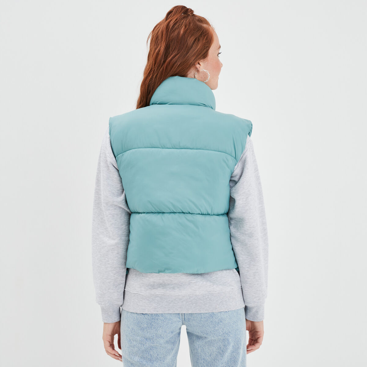 Doudoune sans manches imperméable vert femme