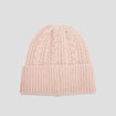 Bonnet tricoté torsades ivoire femme