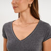 T-shirt manches courtes gris fonc&eacute; femme