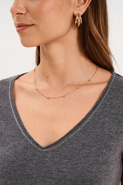 T-shirt manches courtes gris fonc&eacute; femme