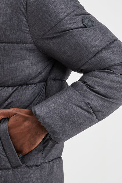 Doudoune zippée à capuche gris foncé homme