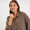 Chemise fluide manches longues beige clair femme grande taille