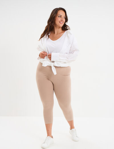 Leggings 7/8ème sable femme grande taille