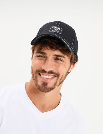 Casquette coton noir homme