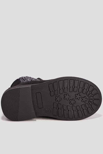 Bottines pailleté chelsea zippées noir bébé fille