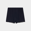 Bas de pyjama short détails dentelle bleu foncé femme