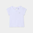 T-shirt col claudine manches ballons blanc bébé fille