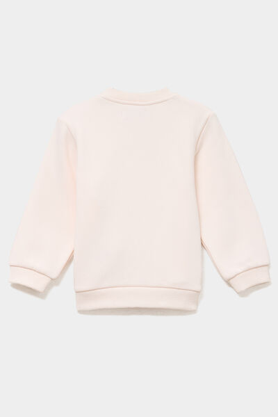 Sweat molletonn&eacute; boutons &eacute;paule creme b&eacute;b&eacute; fille