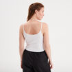 Débardeur cropped côtelé blanc femme