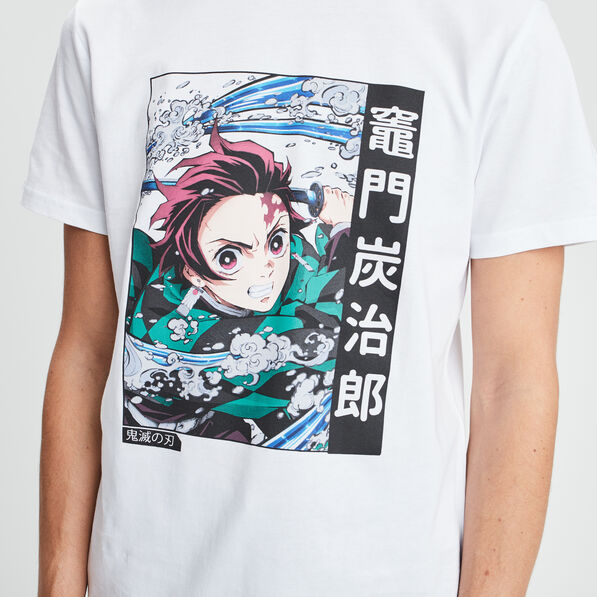 t shirt demon slayer blanc homme T-shirt Demon Slayer blanc homme