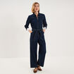 Combinaison pantalon large denim 3/4 denim brut femme