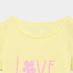 Ensemble pyjama short et t-shirt coton jaune clair fille