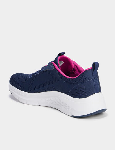 Baskets running à lacets élastiqués bleu femme