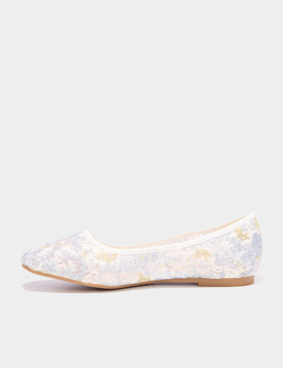 Ballerines brod&eacute;es multicolore femme