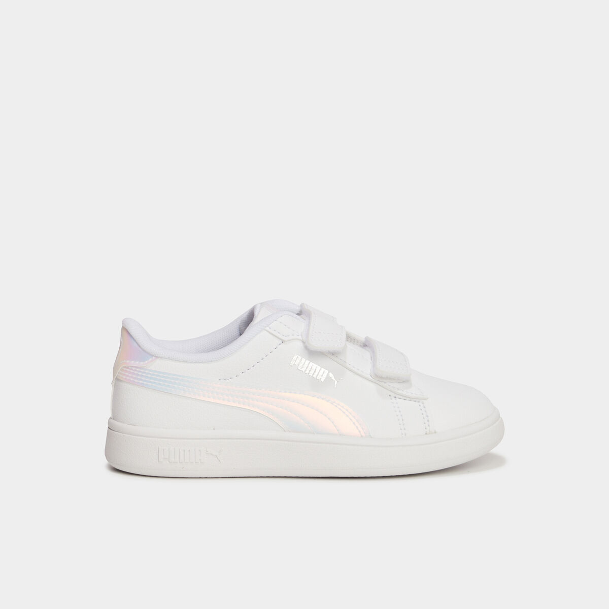 Tennis basses à scratchs Puma blanc fille