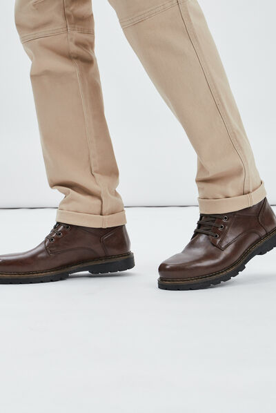 Bottines à lacets marron homme