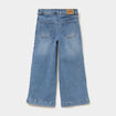 Jean wide leg cropped denim double stone fille