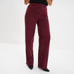 Pantalon droit avec pinces violet foncé femme