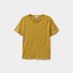 T-shirt col rond manches courtes coton vert olive femme