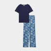 Ensemble pyjama manches courtes coton vert femme