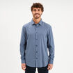 Chemise droite imprim&eacute;e manches longues blanc homme