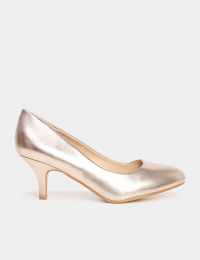 Escarpins à talons aiguilles jaune or femme