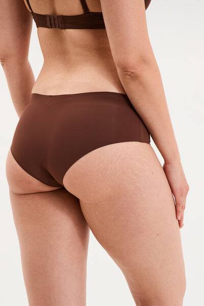 Shorty microfibre sans coutures marron femme