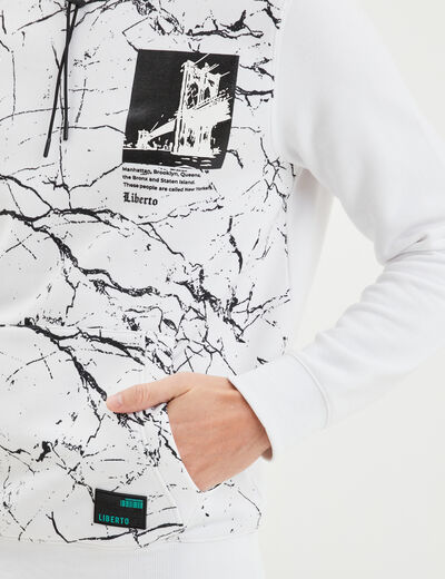 Sweat à capuche hoodie Liberto blanc homme